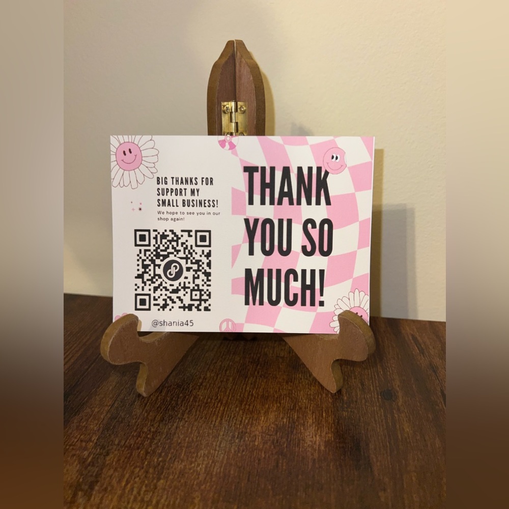 Pink Retro Thank You Cards, Custom Cards